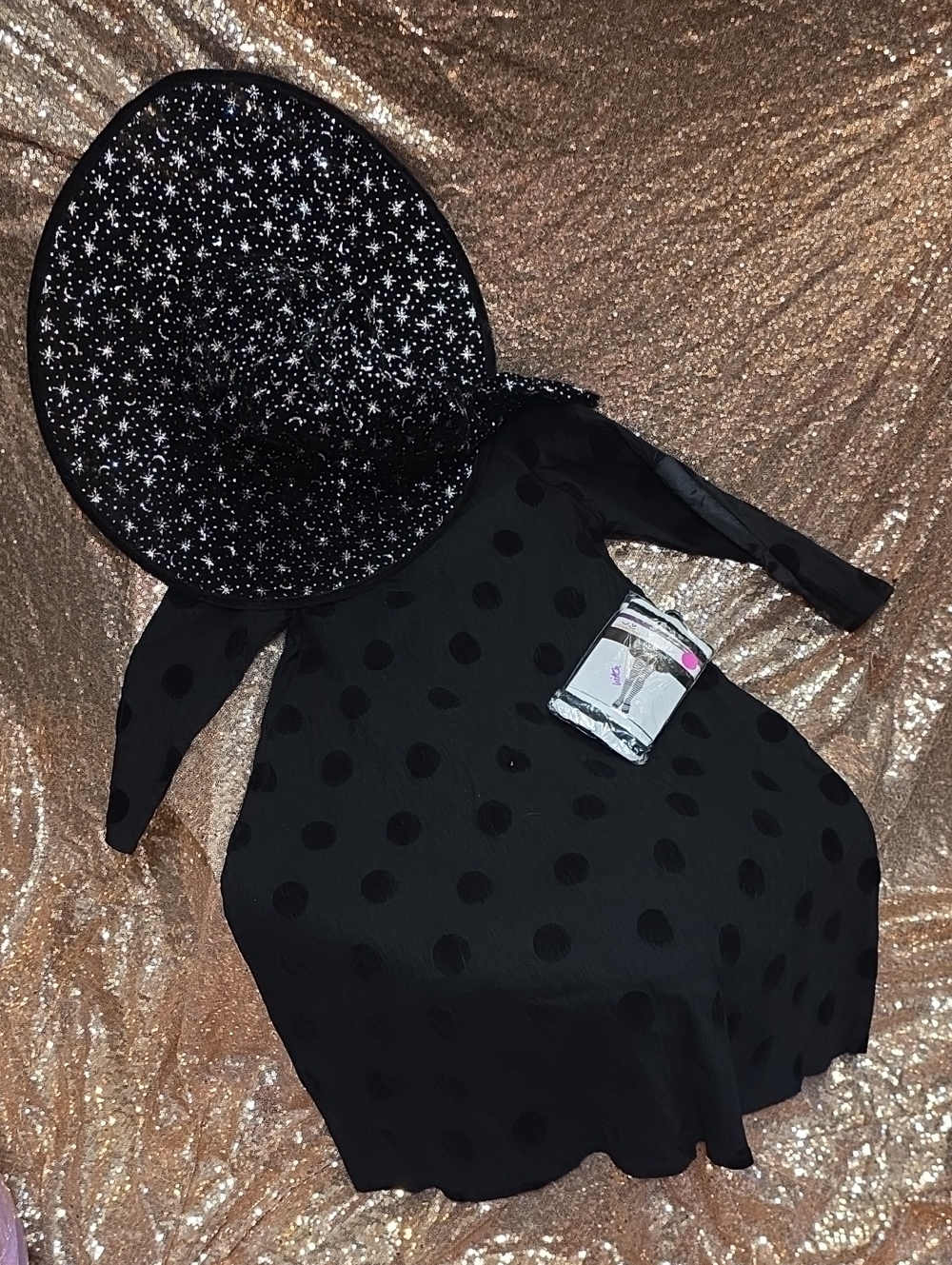 HALLOWEEN Black Polka Dot Witch Halloween Costume